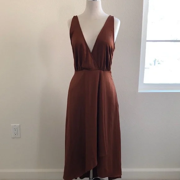 pink and brown prom dress Chic A-line V neck Pink Long Prom Dress Evening Dress PSK071 – Pgmdress